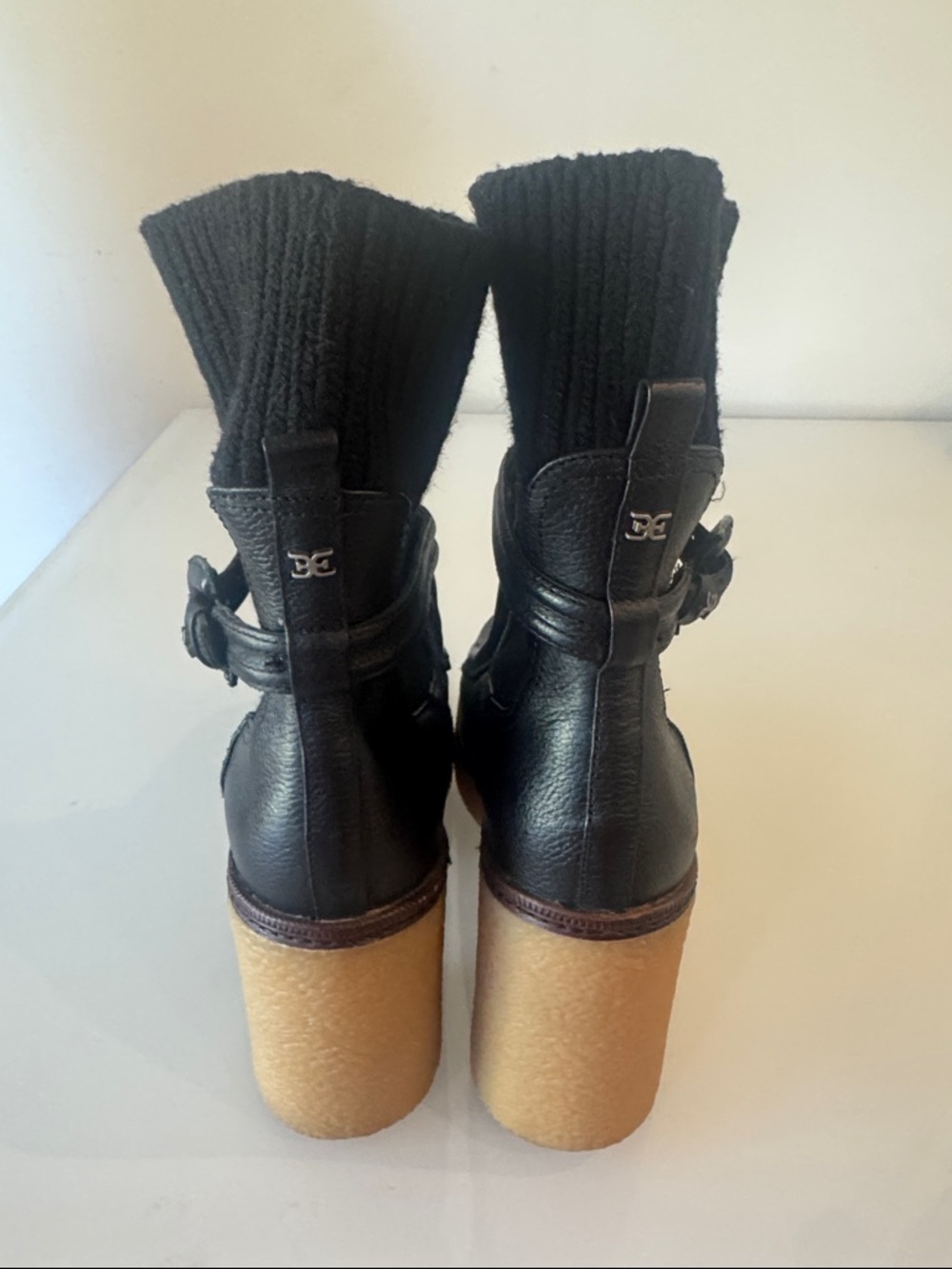 Sam Edelman Sidney Crepe Platform Sock Booties Size 8.5 - Picture 12 of 15